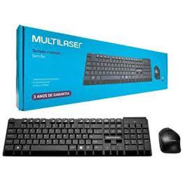 Kit Teclado e Mouse Sem Fio Multilaser TC251 - Teclas Flutuantes ABNT2 1200 DPI