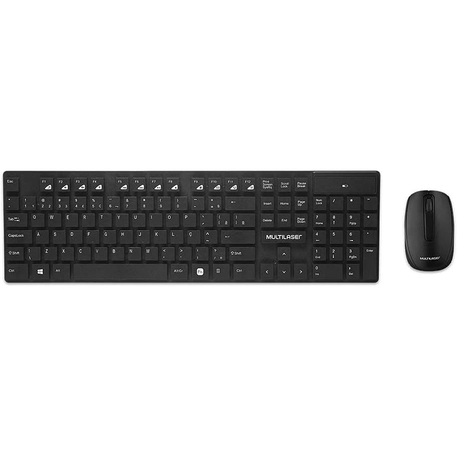 Kit Teclado e Mouse Sem Fio Multilaser TC251 - Teclas Flutuantes ABNT2 1200 DPI